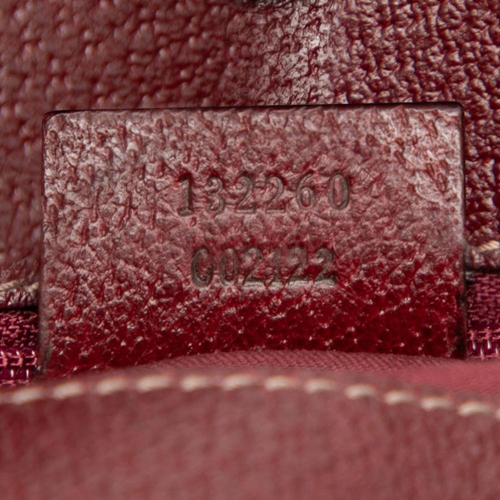 Gucci B Gucci Brown Beige Canvas Fabric GG Shoulder Bag Italy