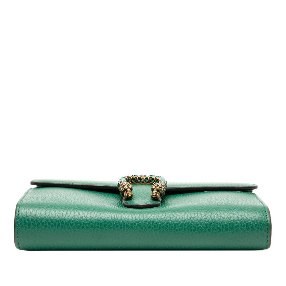 Gucci AB Gucci Green Calf Leather Dionysus Wallet on Chain Italy