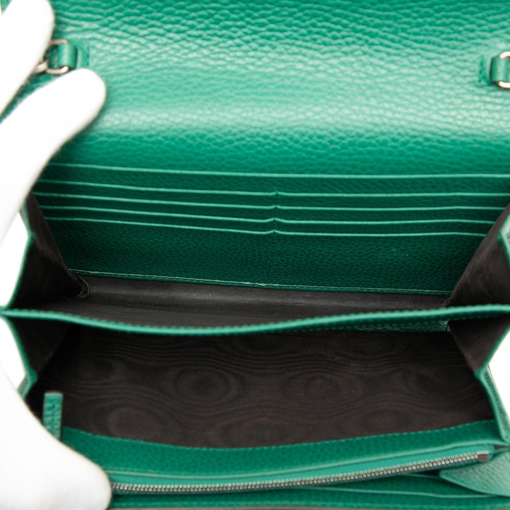 Gucci AB Gucci Green Calf Leather Dionysus Wallet on Chain Italy