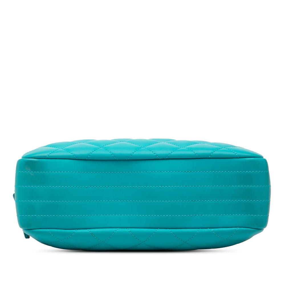 Chanel Blue Medium CC Quilted Rubberized Lambskin Coco Rain Camera Bag Italy