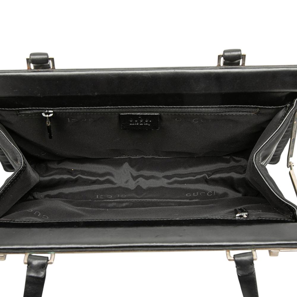 Gucci B Gucci Black Nylon Fabric Frame Shoulder Bag Italy