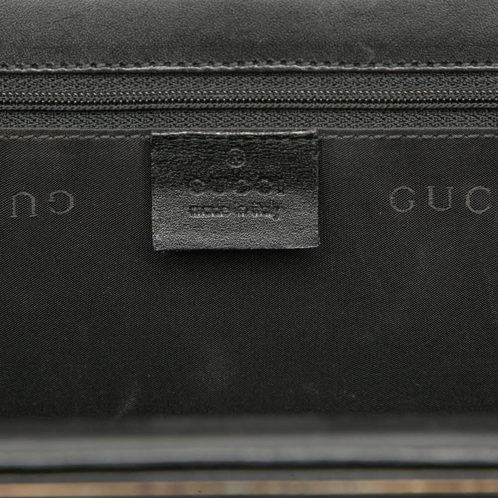 Gucci B Gucci Black Nylon Fabric Frame Shoulder Bag Italy