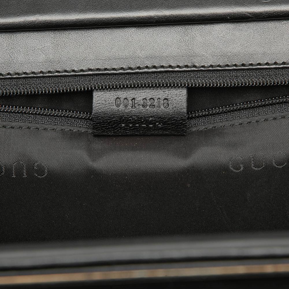 Gucci B Gucci Black Nylon Fabric Frame Shoulder Bag Italy