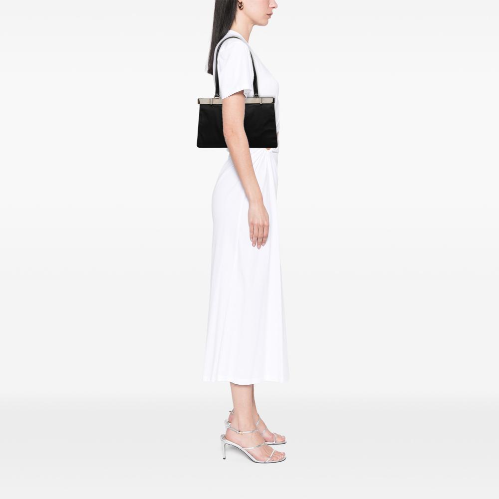 Gucci B Gucci Black Nylon Fabric Frame Shoulder Bag Italy