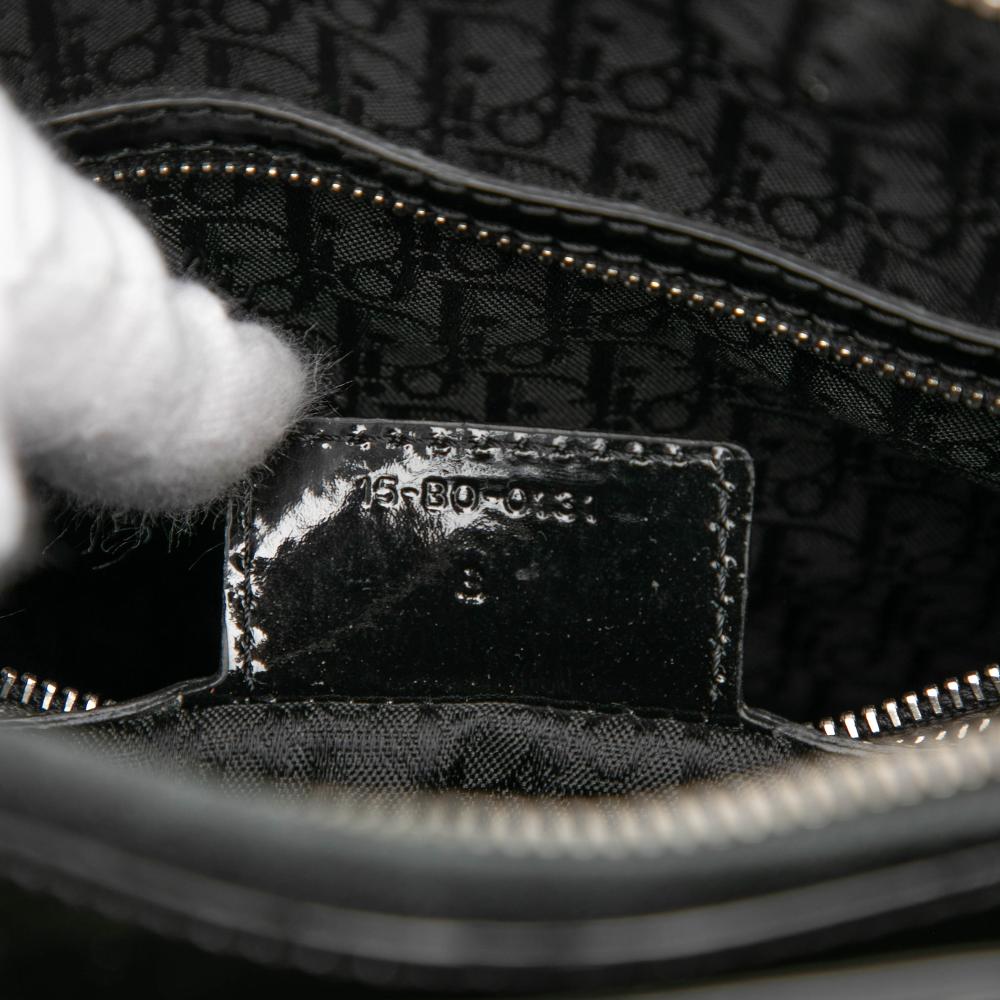 Christian Dior B Dior Black Patent Leather Leather Large Patent Cannage Lady Dior Italy