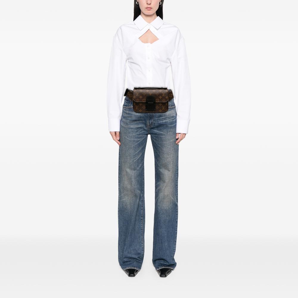 Louis Vuitton B Louis Vuitton Brown Monogram Canvas Fabric Monogram S Lock Sling Spain