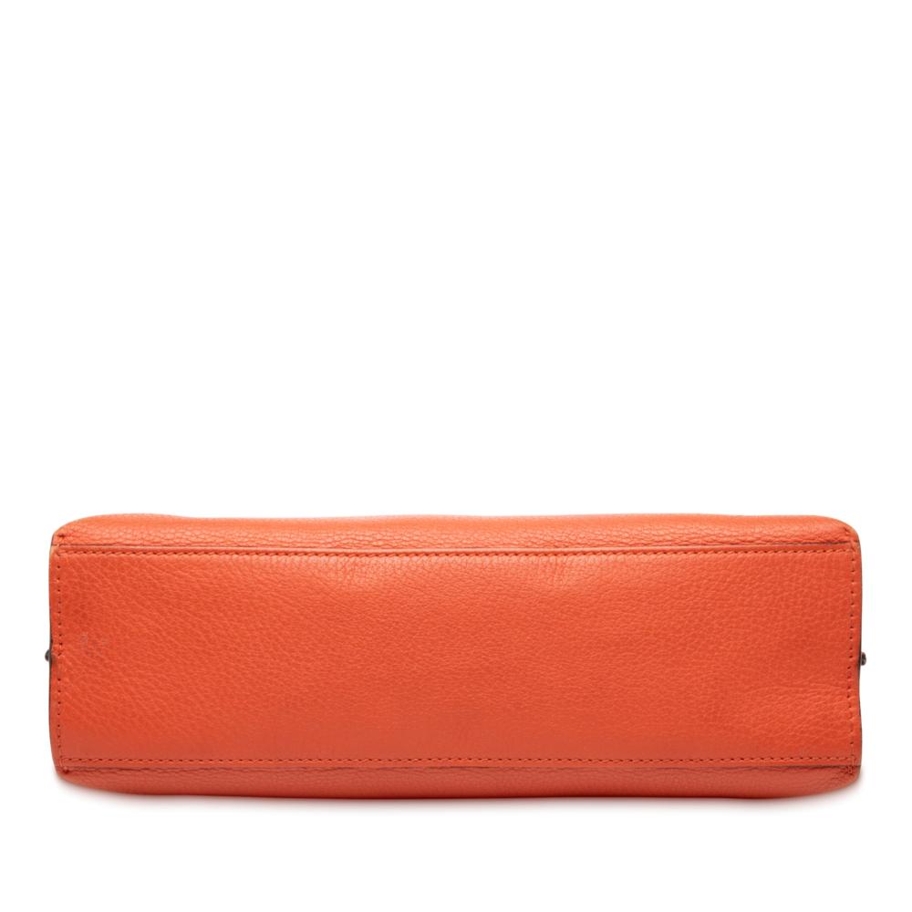 Gucci B Gucci Orange Calf Leather Small Bamboo Daily Satchel Italy