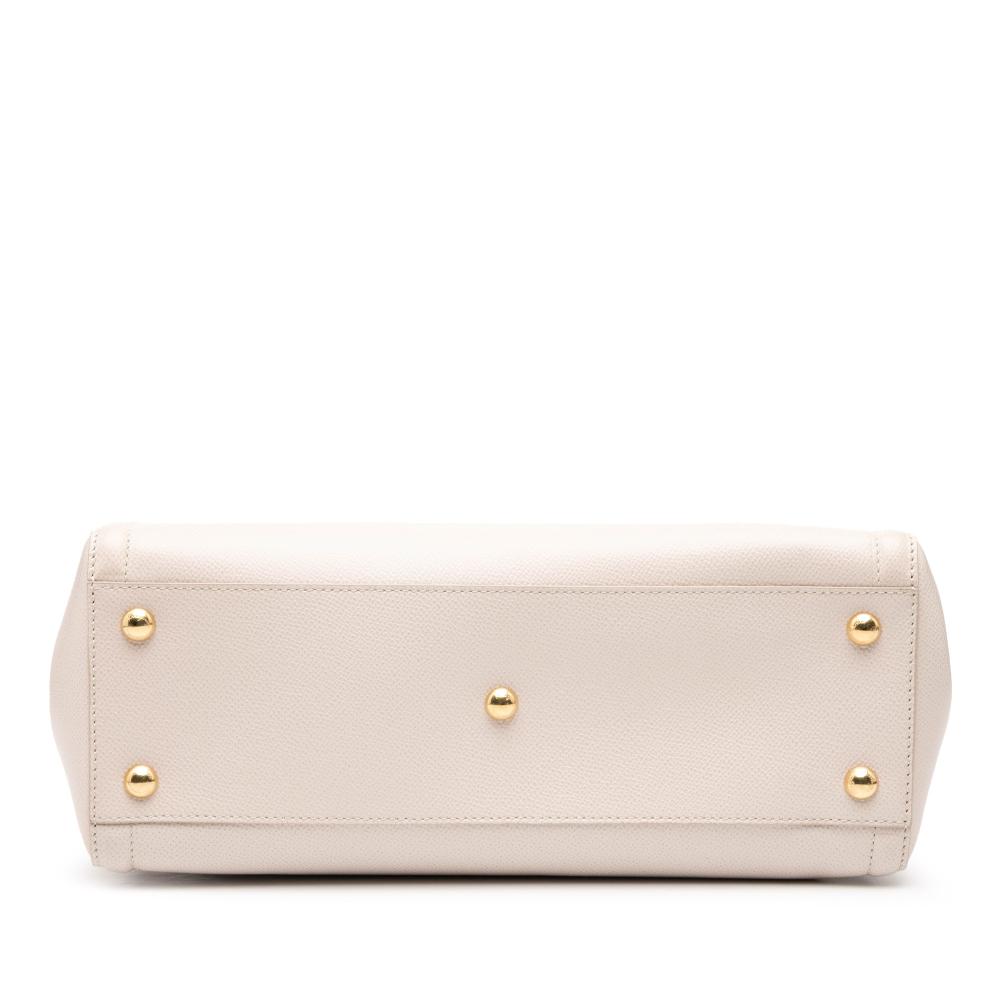 Ferragamo B Ferragamo Brown Light Beige Calf Leather Grained skin Vara Melike Tote Italy