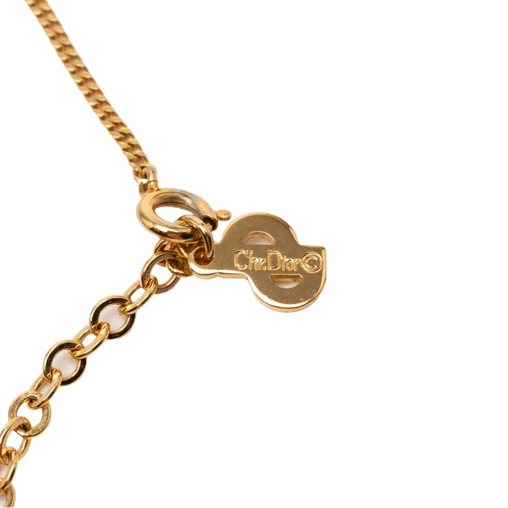 Christian Dior B Dior Gold Gold Plated Metal CD Logo Pendant Necklace Germany