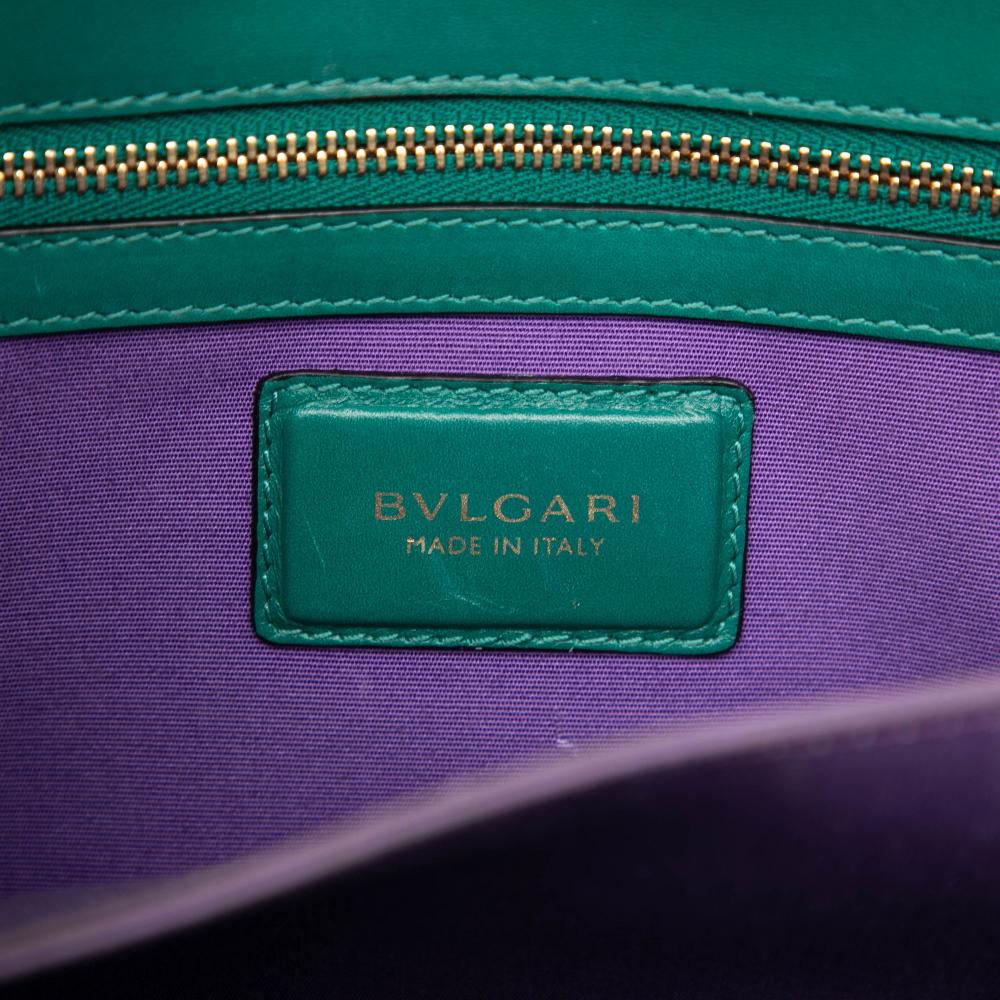 Bvlgari B Bvlgari Green Calf Leather Small skin Serpenti Forever Top Handle Bag Italy