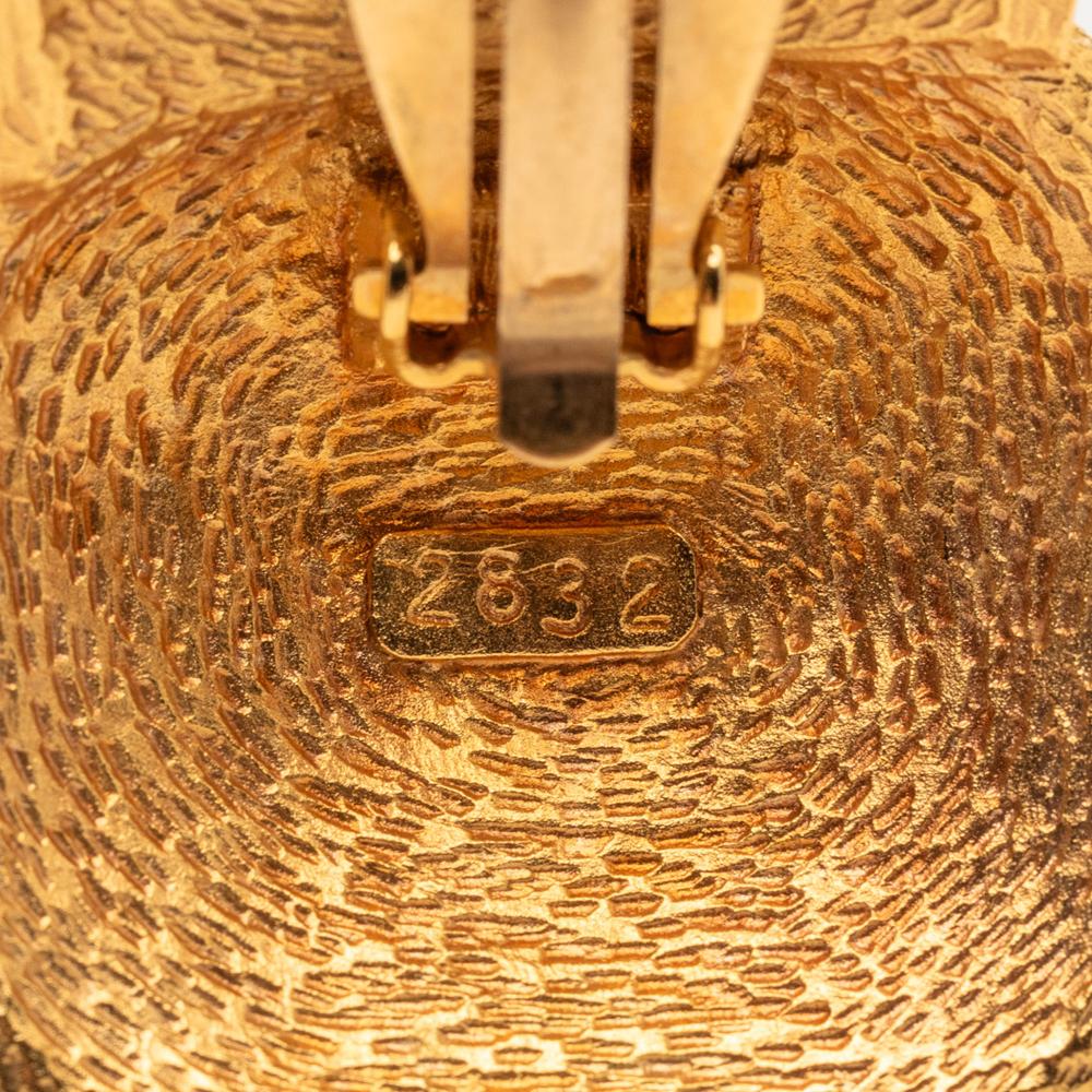 Chanel AB Chanel Gold Gold Plated Metal CC Clip On Earrings France