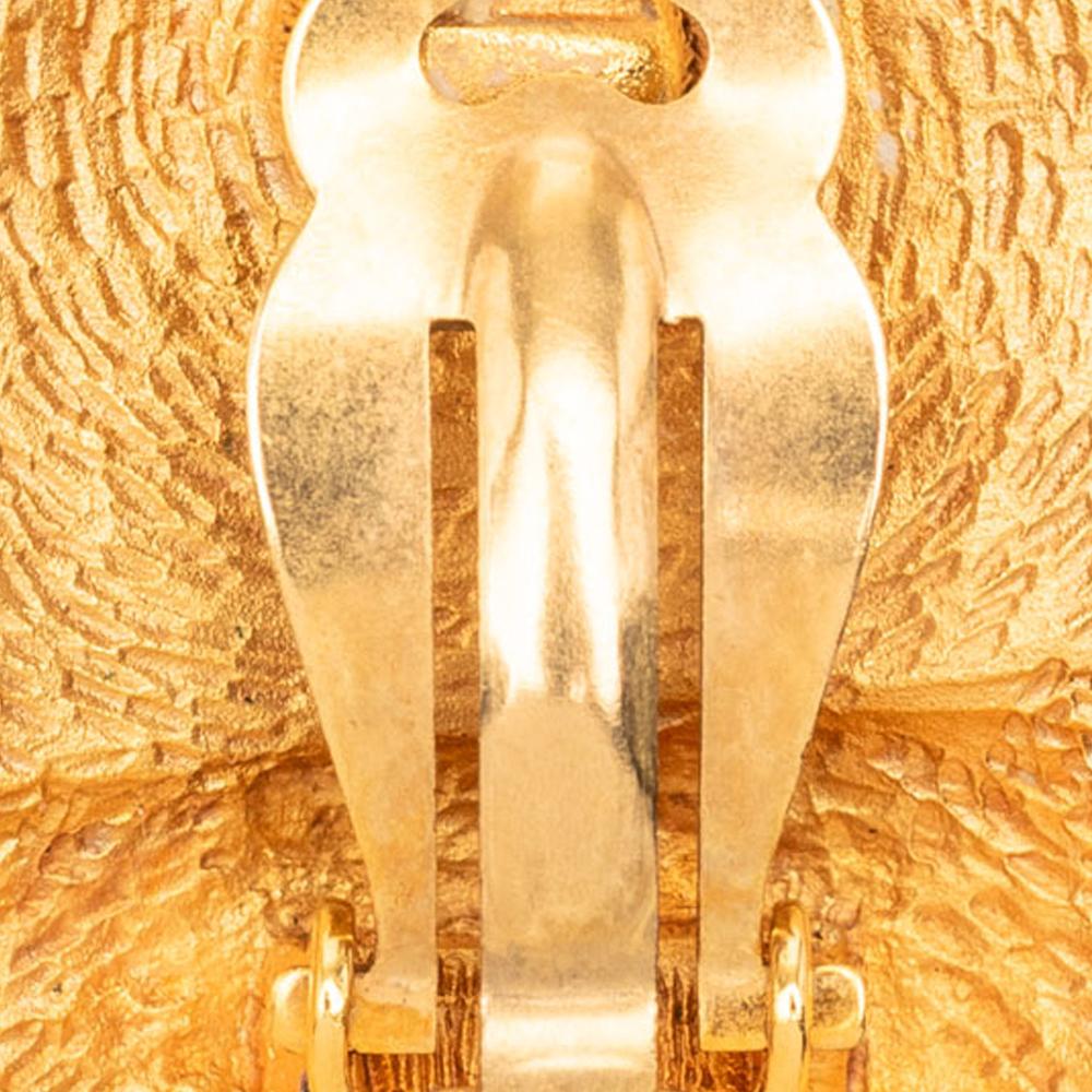 Chanel AB Chanel Gold Gold Plated Metal CC Clip On Earrings France