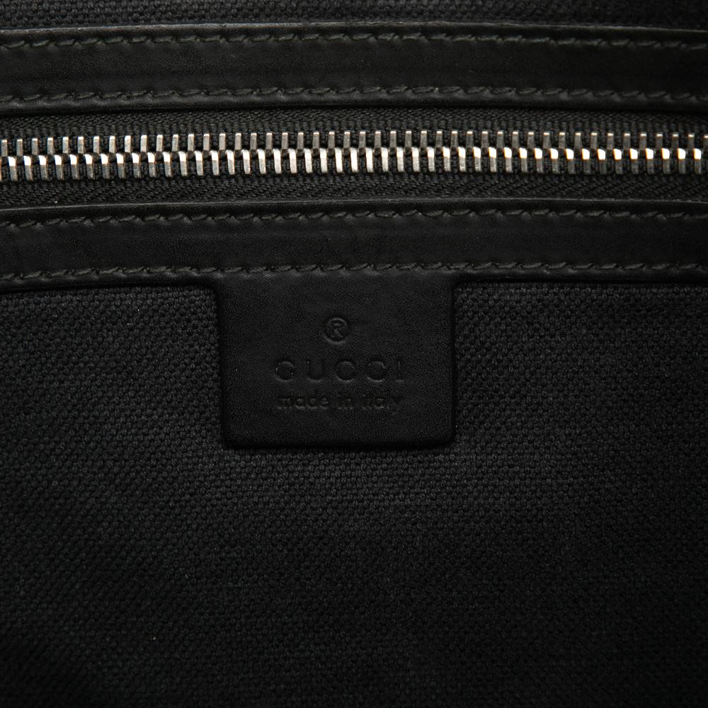 Gucci B Gucci Black Coated Canvas Fabric GG Supreme Web Crossbody Italy