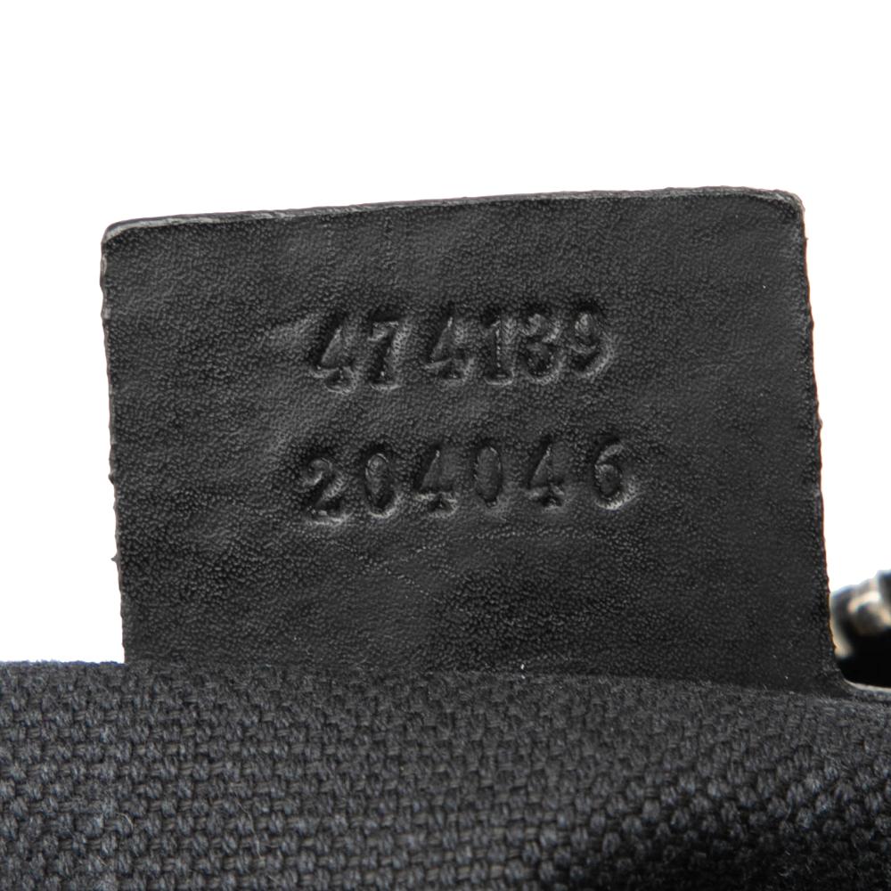 Gucci B Gucci Black Coated Canvas Fabric GG Supreme Web Crossbody Italy