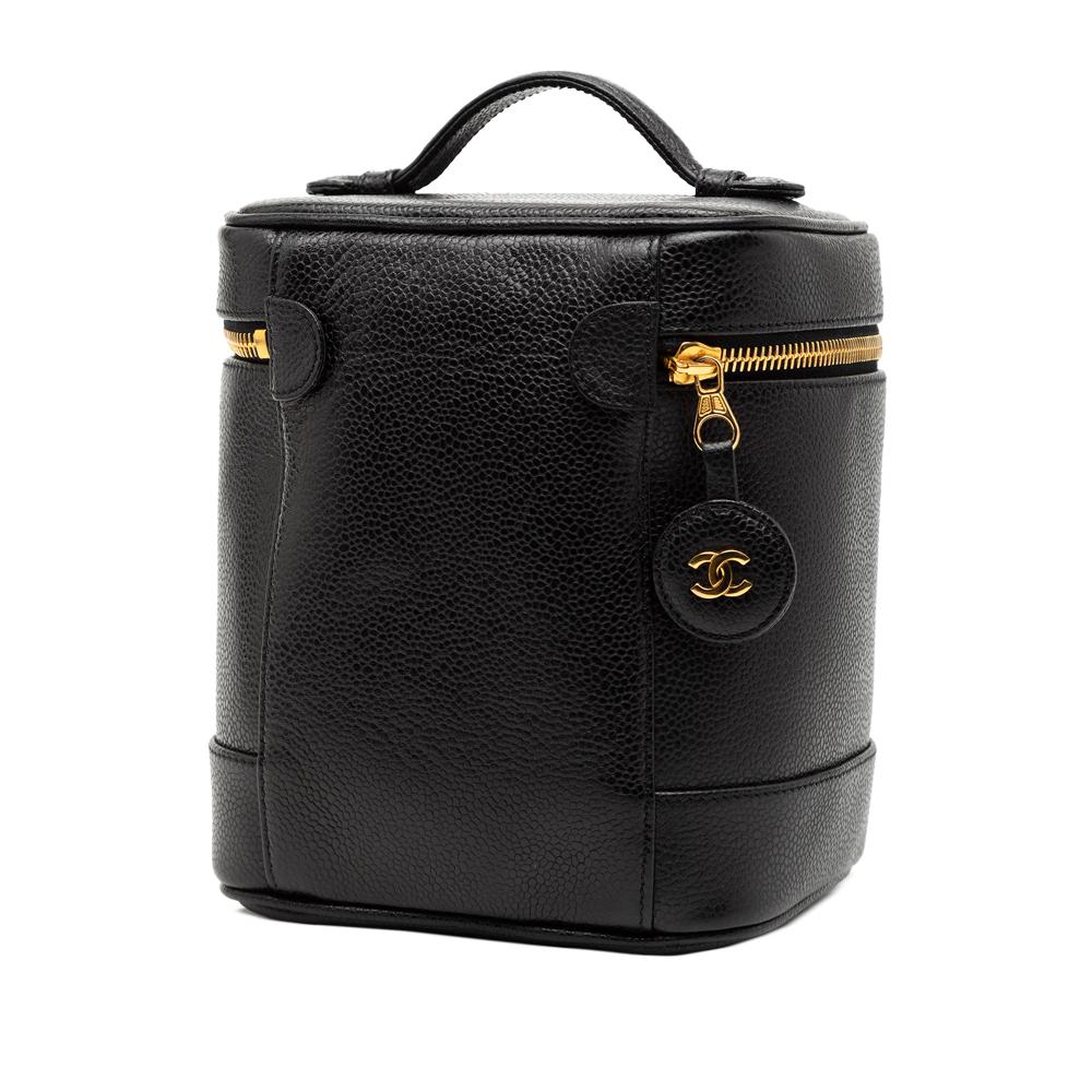 Chanel AB Chanel Black Caviar Leather Leather CC Caviar Vanity Case France