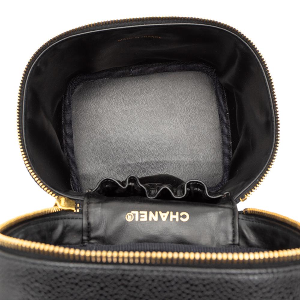 Chanel AB Chanel Black Caviar Leather Leather CC Caviar Vanity Case France