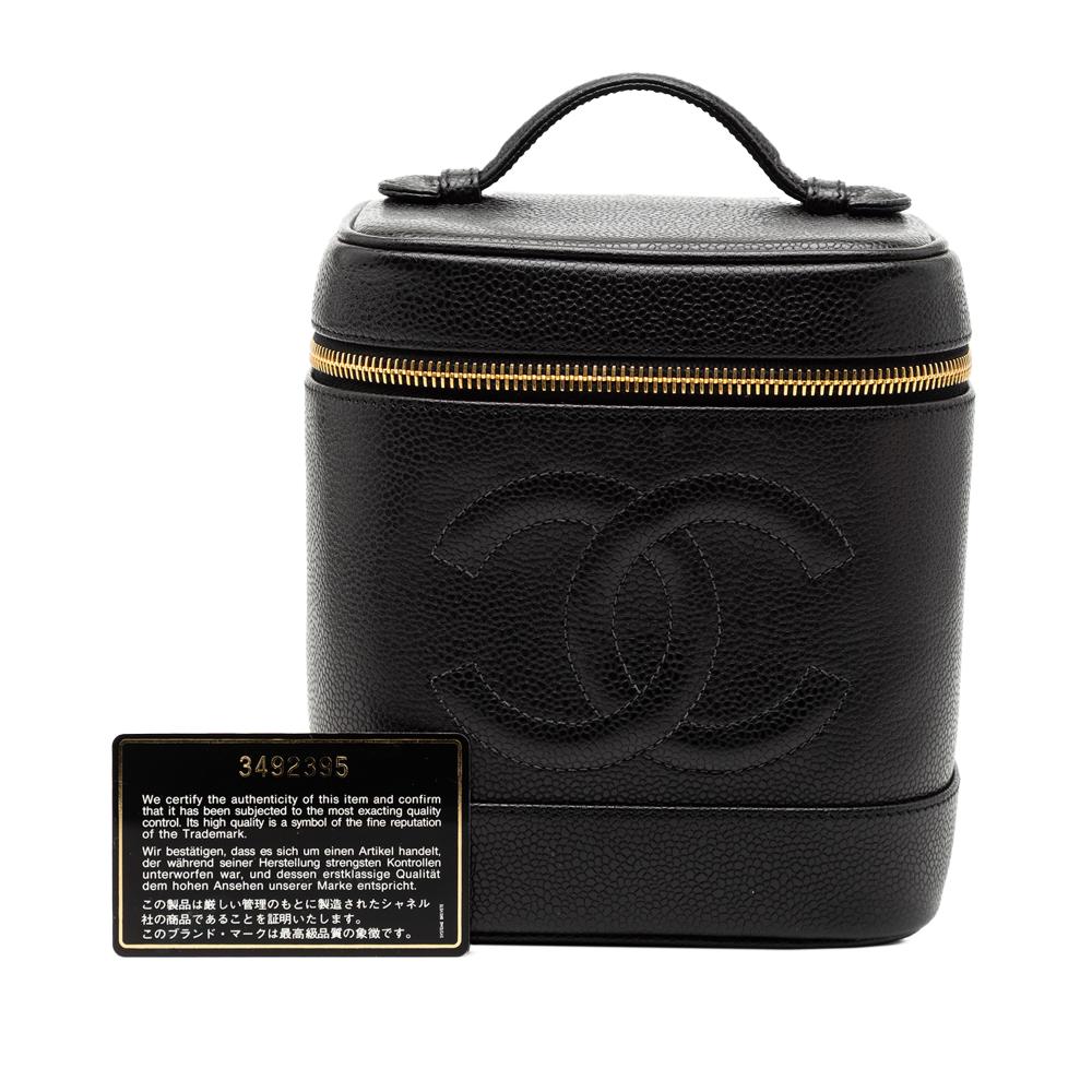 Chanel AB Chanel Black Caviar Leather Leather CC Caviar Vanity Case France