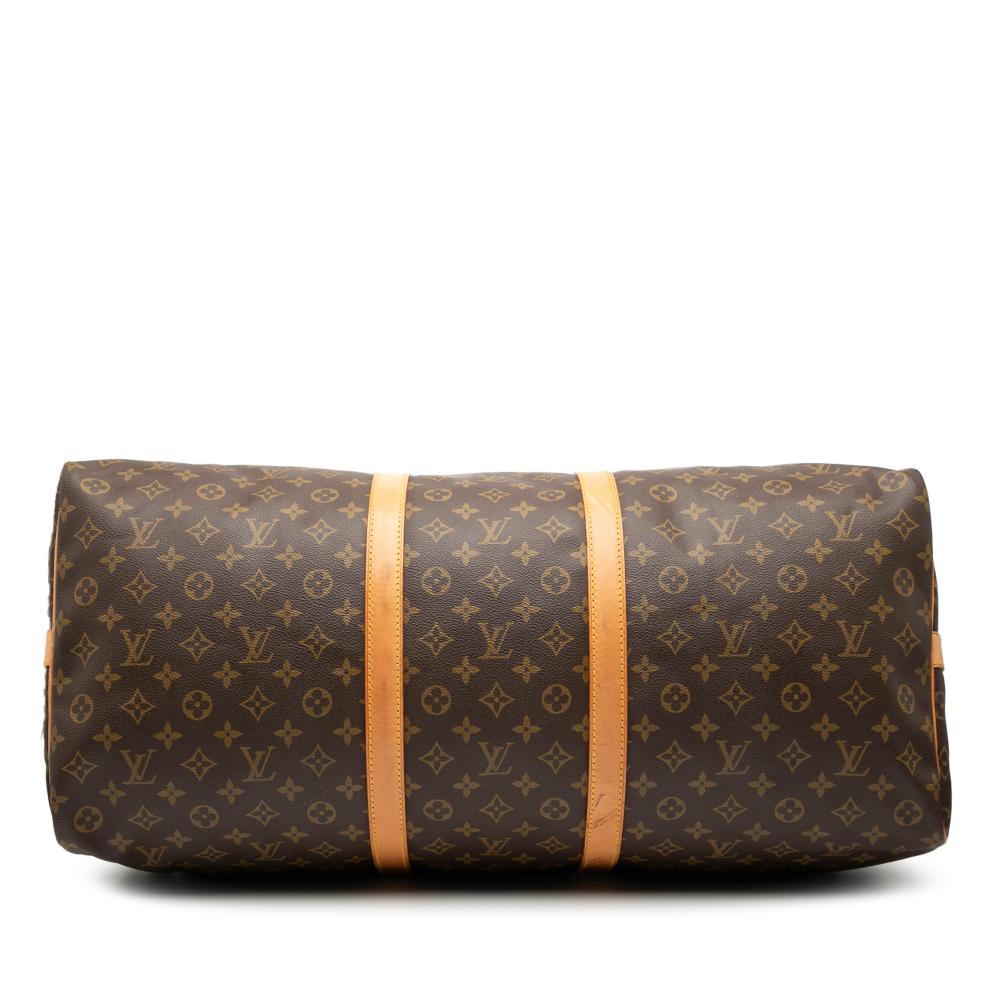 Louis Vuitton B Louis Vuitton Brown Monogram Canvas Fabric Monogram Keepall Bandouliere 60 France