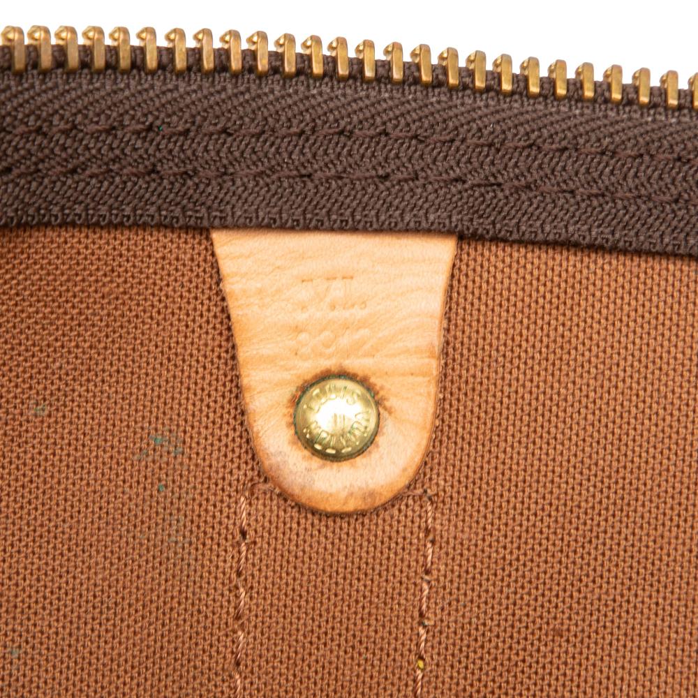 Louis Vuitton B Louis Vuitton Brown Monogram Canvas Fabric Monogram Keepall Bandouliere 60 France