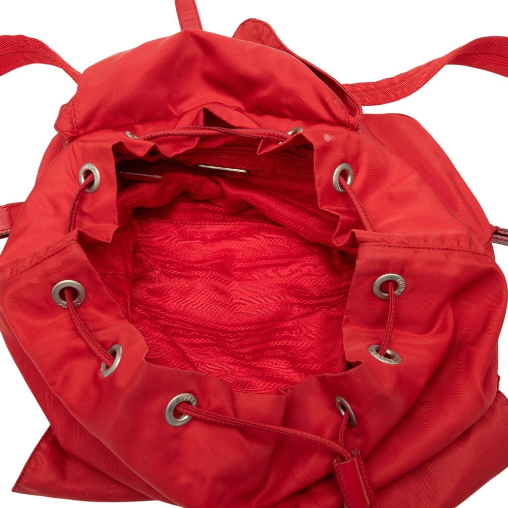 Prada B Prada Red Nylon Fabric Tessuto Backpack Italy