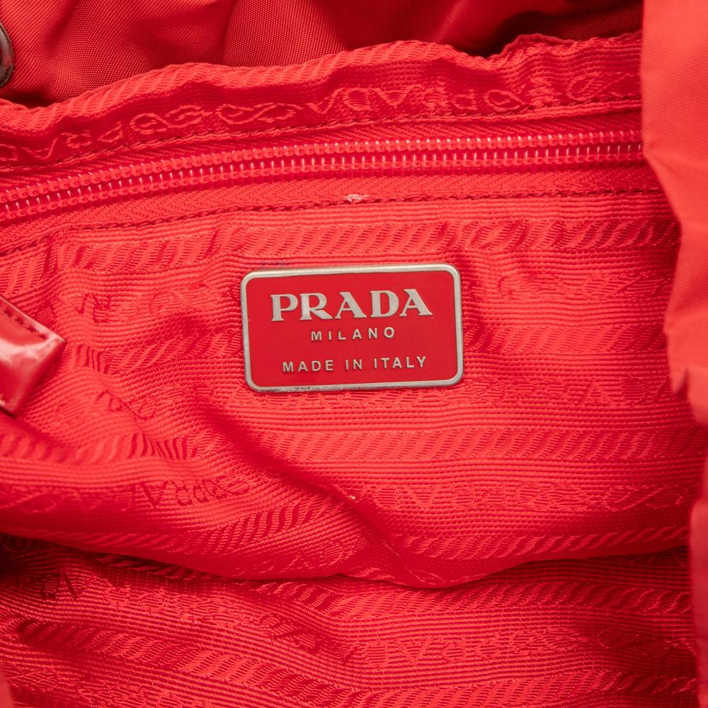 Prada B Prada Red Nylon Fabric Tessuto Backpack Italy