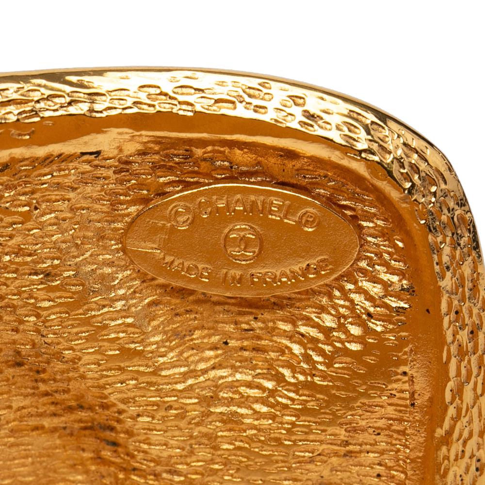 Chanel AB Chanel Gold Gold Plated Metal Quilted Cuff Bracelet France