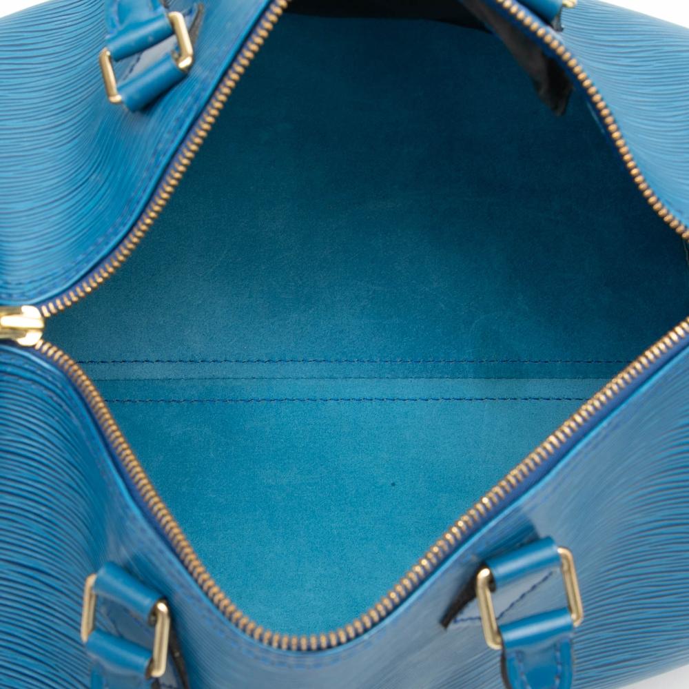 Louis Vuitton B Louis Vuitton Blue Epi Leather Leather Epi Speedy 35 France
