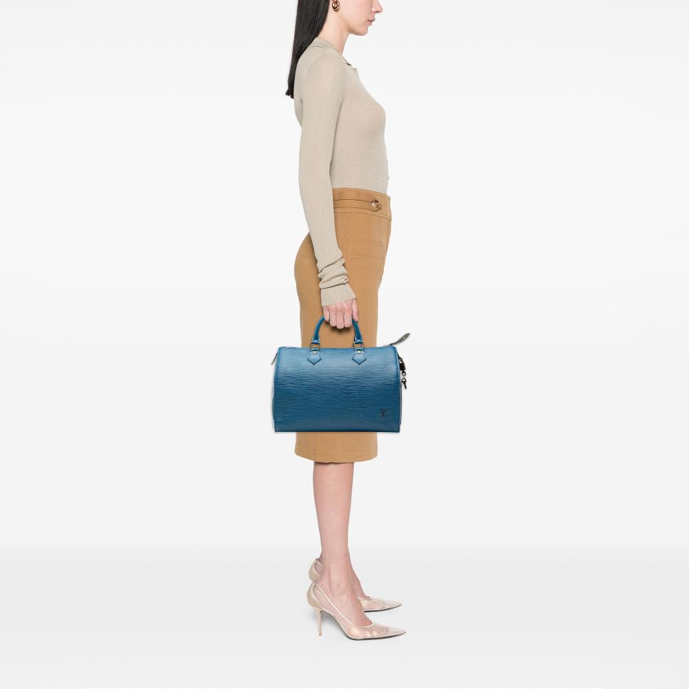 Louis Vuitton B Louis Vuitton Blue Epi Leather Leather Epi Speedy 35 France