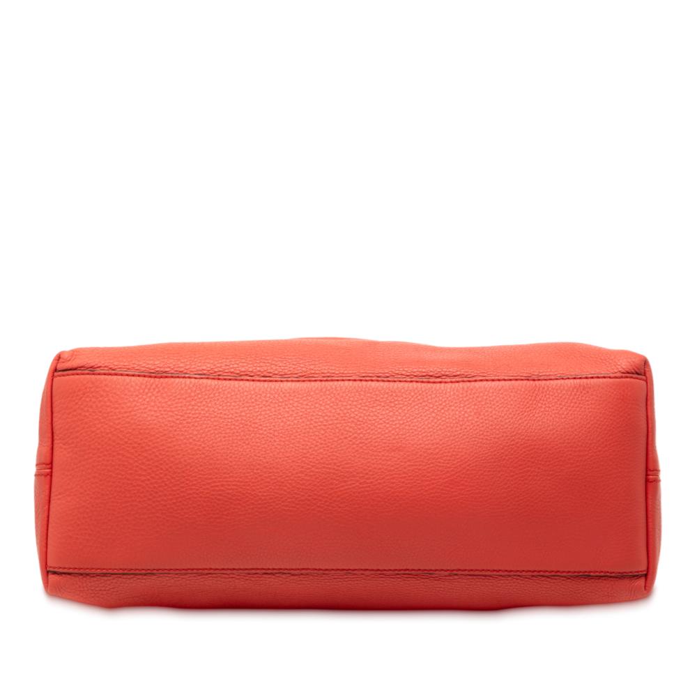 Gucci B Gucci Orange Dark Orange Calf Leather Medium Soho Chain Tote Italy