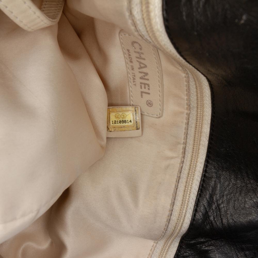 Chanel AB Chanel Black Lambskin Leather Leather Large Reissue Quilted Lambskin East West Tote Italy