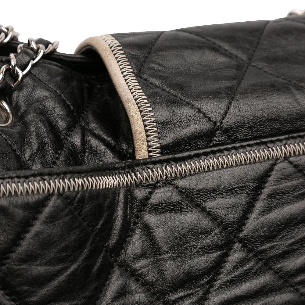 Chanel AB Chanel Black Lambskin Leather Leather Large Reissue Quilted Lambskin East West Tote Italy