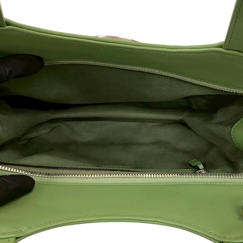 Gucci AB Gucci Green Light Green Calf Leather Small Petite GG Tote Italy