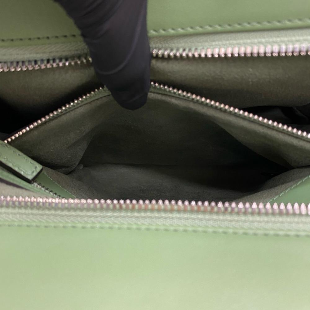 Gucci AB Gucci Green Light Green Calf Leather Small Petite GG Tote Italy