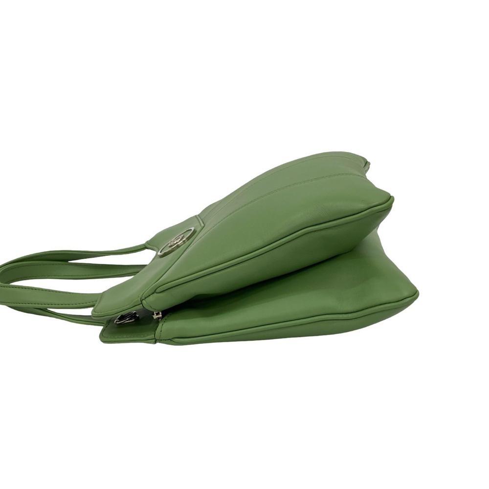 Gucci AB Gucci Green Light Green Calf Leather Small Petite GG Tote Italy