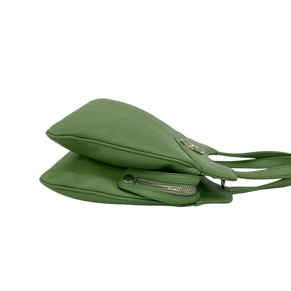 Gucci AB Gucci Green Light Green Calf Leather Small Petite GG Tote Italy