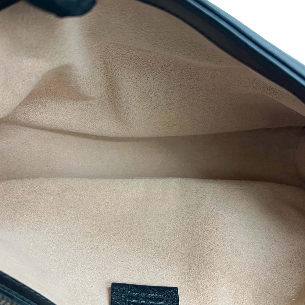 Gucci AB Gucci Black Calf Leather Medium GG Marmont Matelasse Shoulder Bag Italy