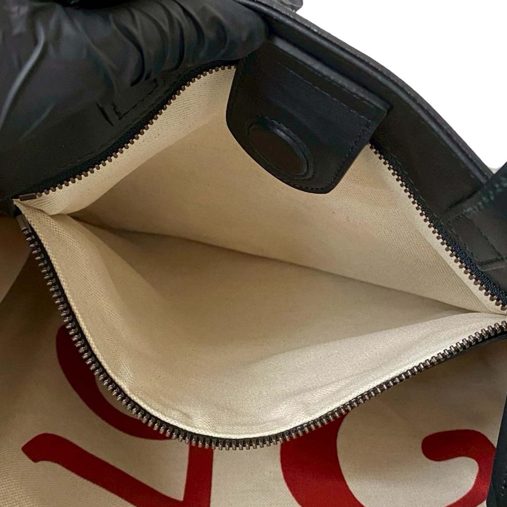 Gucci AB Gucci Brown Beige Coated Canvas Fabric GG Supreme LAveugle Par Amour Tote Italy