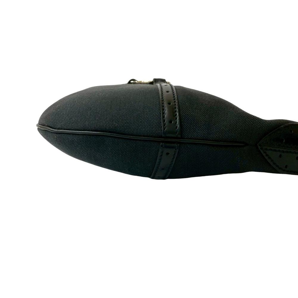 Gucci B Gucci Black Canvas Fabric Reins Hobo Italy