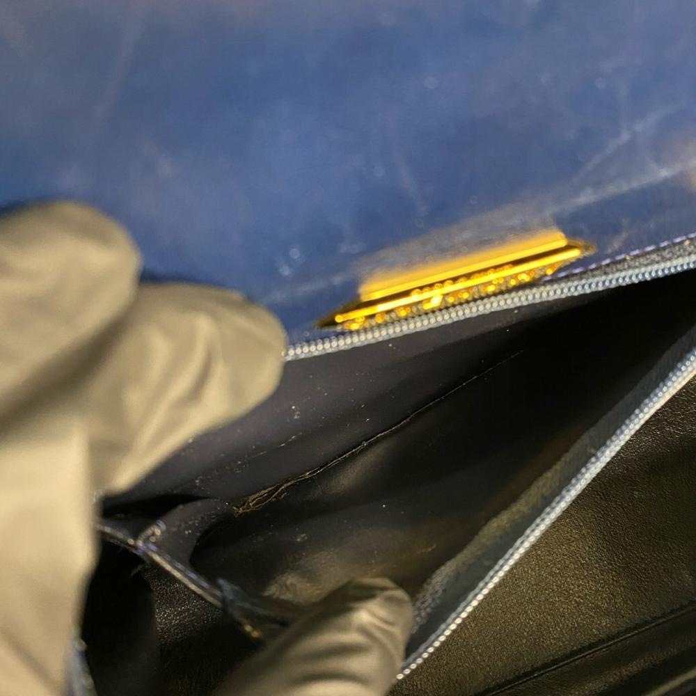 Givenchy AB Givenchy Blue Navy Calf Leather Top Handle Bag France