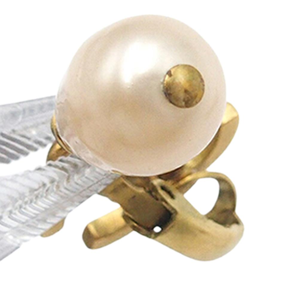 Chanel AB Chanel Gold with White Pearl Gold Plated Metal CC Faux Pearl Drop Clip on Earrings France