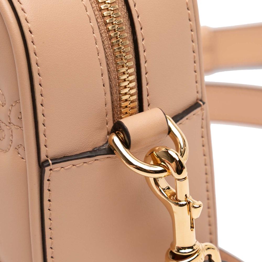 Gucci AB Gucci Brown Beige Calf Leather Small GG Matelasse Crossbody Italy