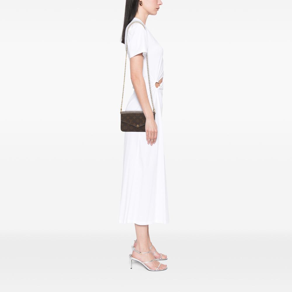 Louis Vuitton B Louis Vuitton Brown Monogram Canvas Fabric Monogram Pochette Felicie Spain