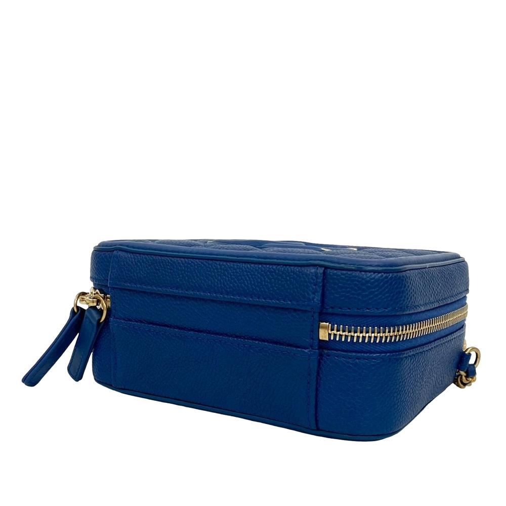 Chanel AB Chanel Blue Caviar Leather Leather Small Caviar CC Filigree Vanity Case France