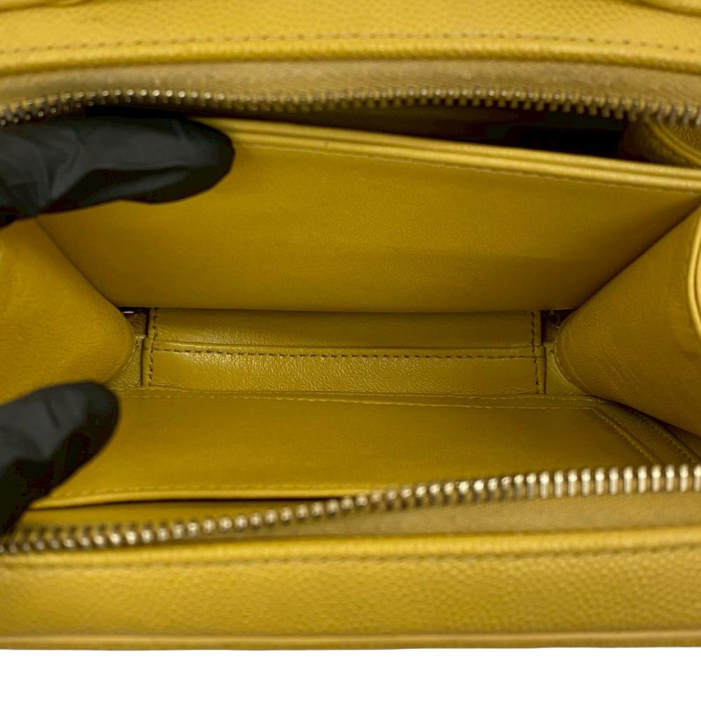 Chanel AB Chanel Yellow Caviar Leather Leather Small Caviar CC Filigree Vanity Bag France