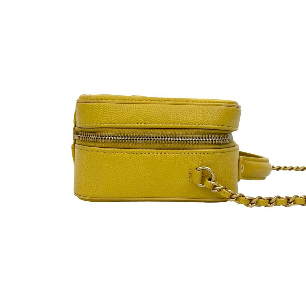 Chanel AB Chanel Yellow Caviar Leather Leather Small Caviar CC Filigree Vanity Bag France