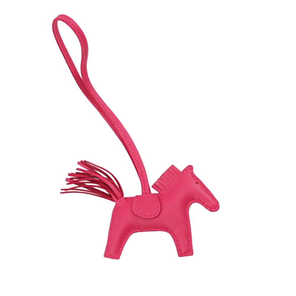 Hermès A Hermès Pink Hot Pink Lambskin Leather Leather Milo Lambskin GriGri Rodeo Bag Charm PM France