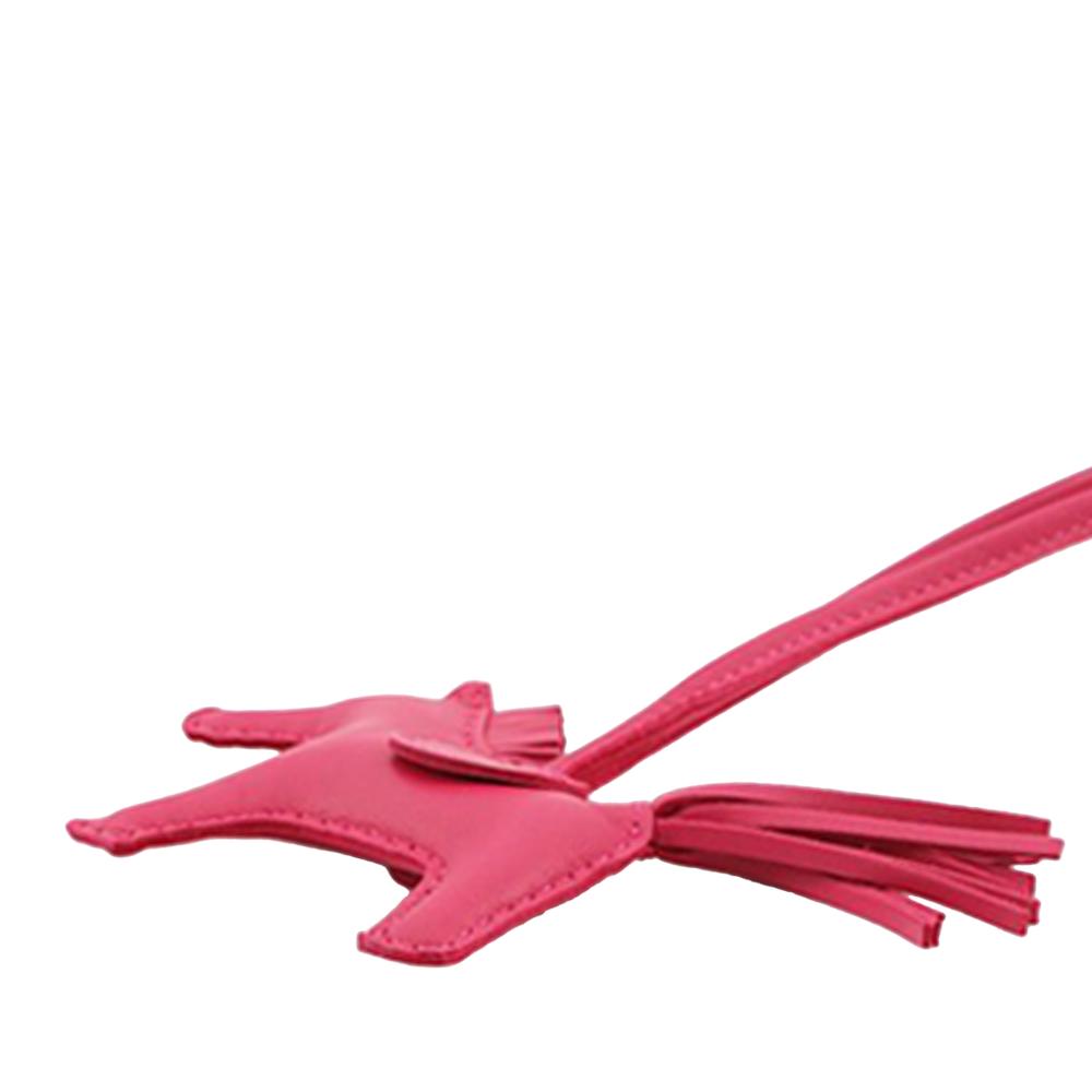 Hermès A Hermès Pink Hot Pink Lambskin Leather Leather Milo Lambskin GriGri Rodeo Bag Charm PM France