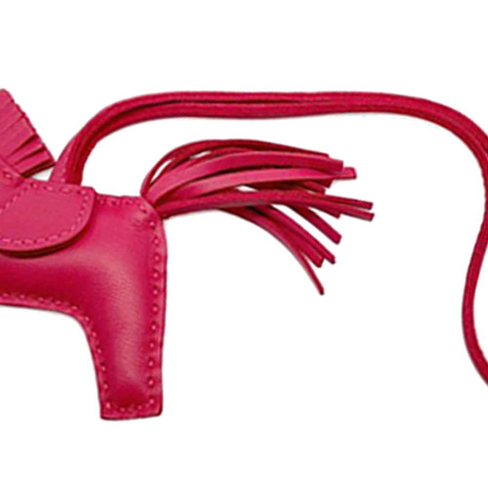 Hermès A Hermès Pink Hot Pink Lambskin Leather Leather Milo Lambskin GriGri Rodeo Bag Charm PM France