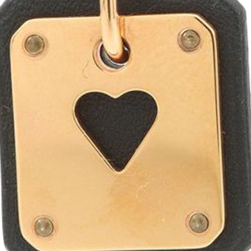 Hermès AB Hermès Gold with Black Gold Plated Metal Swift As De Coeur Push Back Earrings France