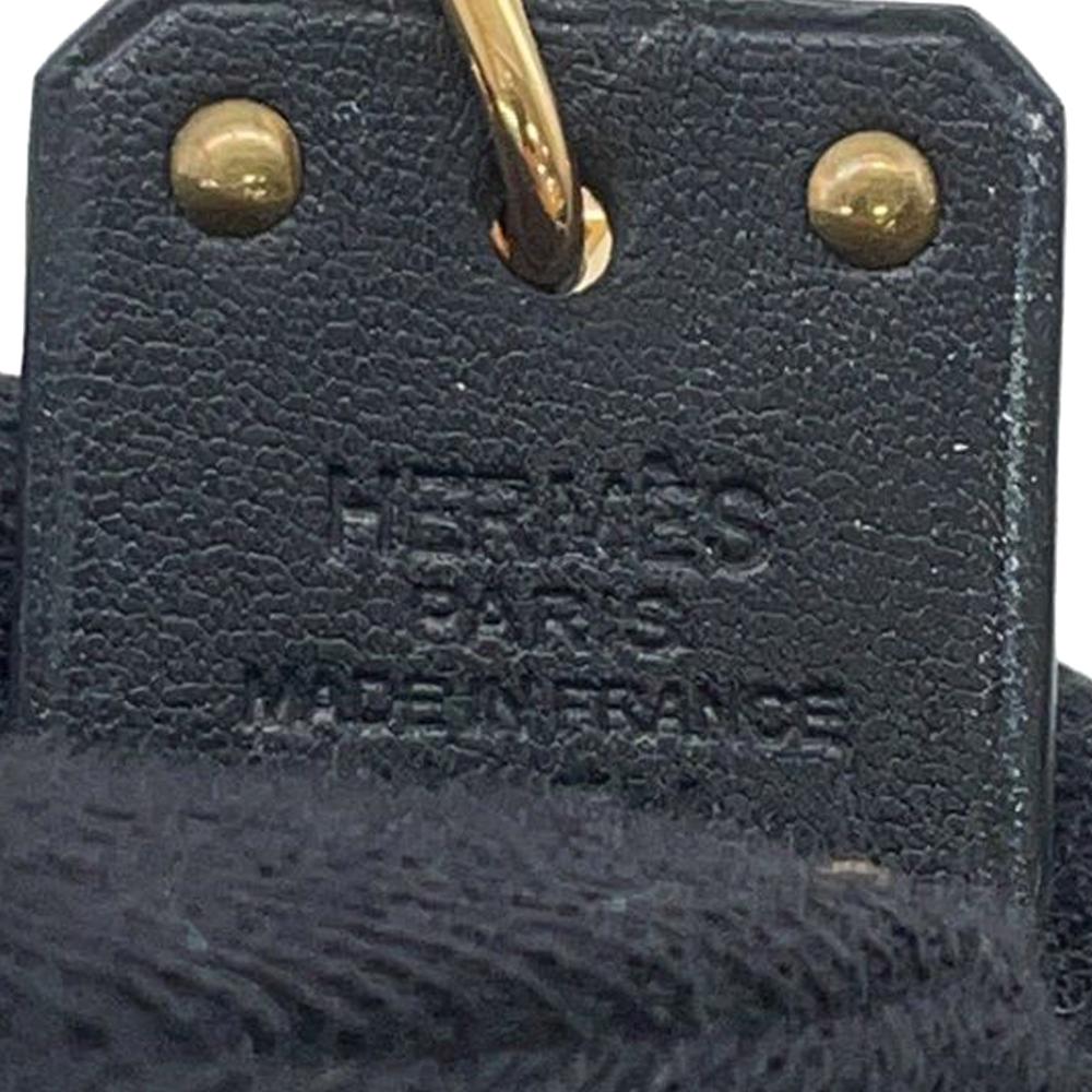 Hermès AB Hermès Gold with Black Gold Plated Metal Swift As De Coeur Push Back Earrings France